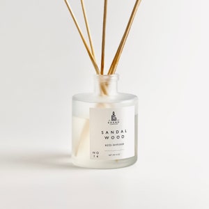 Sandalwood Reed Diffuser, Scented Room Fragrance, Aromatherapy,  Home Decor, Diffuser Oil , Essential Oil Diffuser , Essential Oils