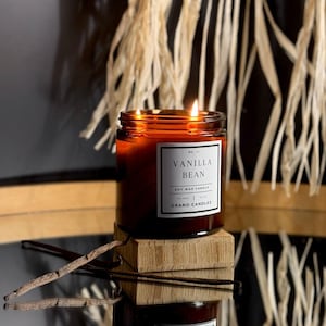 Candela di soia alla vaniglia - Candela profumata alla vaniglia - Candela di soia fatta a mano