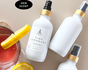 Pink Lemon Room & Linen Spray - Natural, Uplifting Citrus Fragrance - Long-Lasting, Eco-Friendly