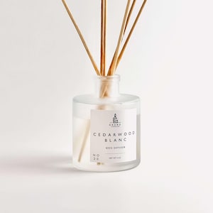 Cedarwood Blanc Reed Diffuser | Earthy & Clean Scent | Long-Lasting | Non-Toxic | Eco-Friendly Home Fragrance | Gift for Him or Her