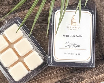 Hibiscus Palm Soy Wax Melt | Tropical Scented Wax Melt | Home Fragrance