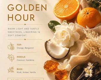 Golden Hour-rietverspreider, warme amberkleurige rietverspreider, vlamloze huisgeur, vanille-barnsteenverspreider, gezellige kamergeur