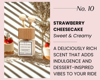 Car Air Freshener | Strawberry Cheesecake Car Diffuser | Non-Toxic | Long Lasting Air Freshener | Essential Oil Vent Clip Air Freshener