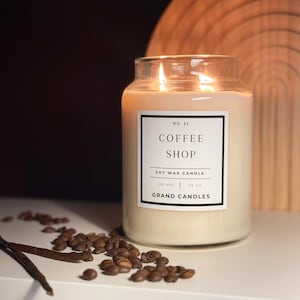 Coffee Shop Candle – Fresh Brewed Coffee Scented Soy Candle, Cozy Home Décor, Hand-Poured, Long-Lasting, Vegan & Clean-Burning