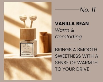 Vanilla Bean Car Diffuser | Warm & Cozy Car Scent | Essential Oil Vent Clip | Long Lasting Car Air Freshener | Non-Toxic Fragrance