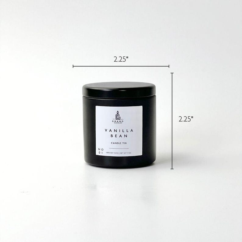Vanilla Bean Soy Candle - VANILLA - MINI - BLK Grand Candles