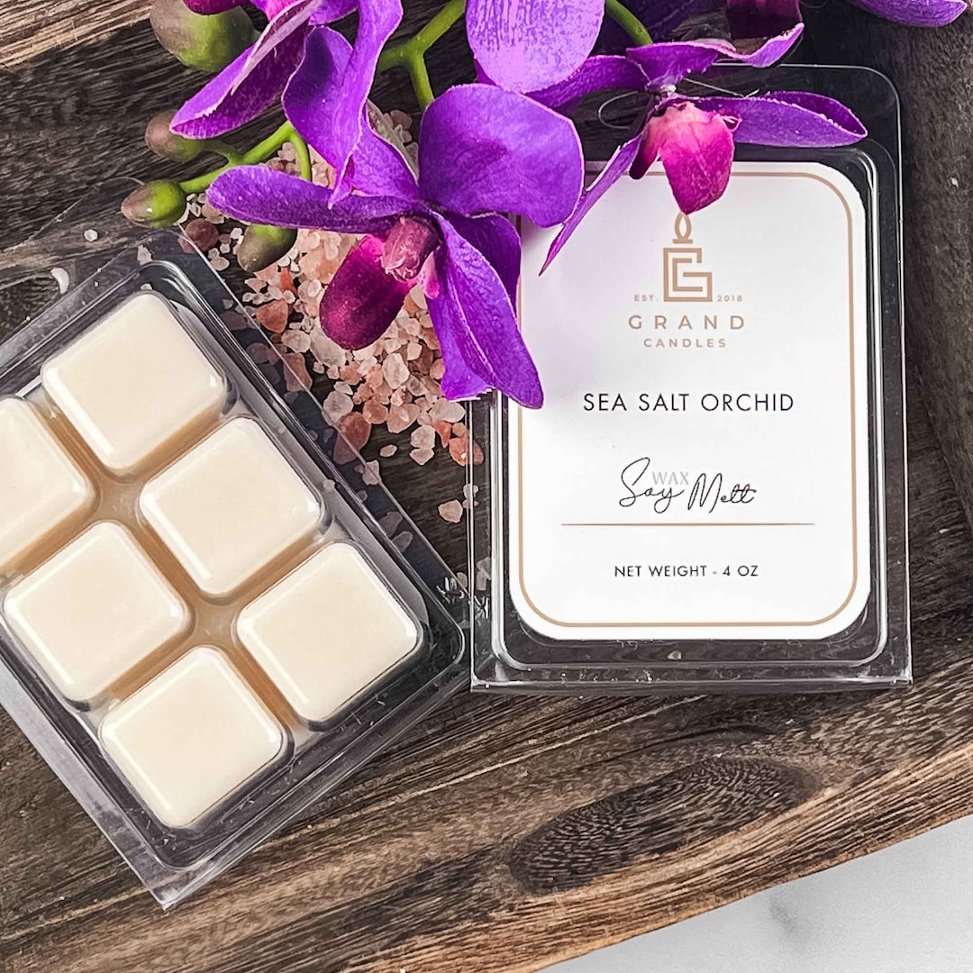 Sea Salt Orchid Wax Melt Cubes Handmade Soy Wax Bars for Home Fragrance