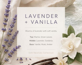 Lavender + Vanilla Candle, Lavender Vanilla Candle, Creamy Lavender Candle, Relaxing Soy Candle, Soft Floral Candle