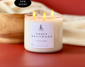 Amber Driftwood Candle - Scented Soy Wax Candle