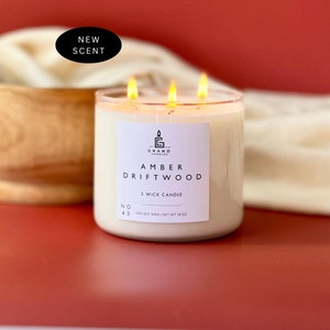 Amber Driftwood Candle - Scented Soy Wax Candle