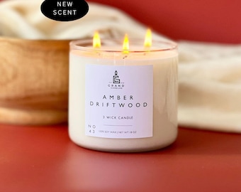 Amber Driftwood Candle - Scented Soy Wax Candle