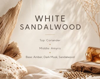 White Sandalwood Reed Diffuser, Sandalwood Reed Diffuser, Warm Home Fragrance, Flameless Room Diffuser, Luxury Wood Scent