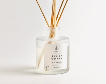 All Natural Reed Diffuser, Black Coral Oil Diffuser, Flameless Room Fragrance Booster, Home Décor Diffuser, Aroma Oil Diffuser