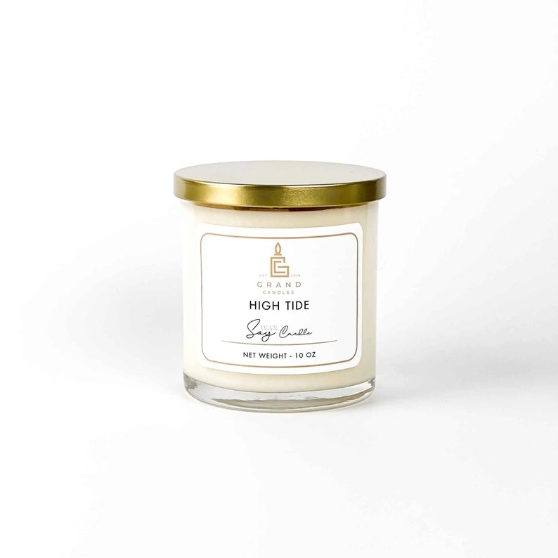 Soy Candle | High Tide Scented Soy Candle | Handmade Ocean Scent for a Relaxing Home Atmosphere