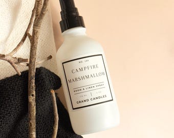 Campfire Marshmallow Room Spray – Fall Scented Room & Linen Spray, Cozy Bonfire Home Fragrance, Non Toxic Autumn Spray Gift