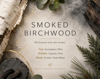 Smoked Birchwood Candle, Smoky Wood Candle, Birch Candle, Pine Candle, Masculine Soy Candle, Luxury Scented Candle