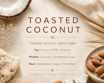 Toasted Coconut Candle, Coconut Candle, Warm Coconut Candle, Coastal Candle, Soy Candle, Luxury Scented Candle