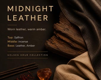 Midnight Leather Reed Diffuser, Leather Home Fragrance, Moody Room Diffuser, Flameless Amber Scent