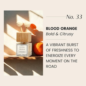 Difusor de carro Laranja Sanguínea | Aroma cítrico para carro | Toranja, Limão e Laranja | Aromatizador de longa duração | Clipe para saída de ar com óleo essencial