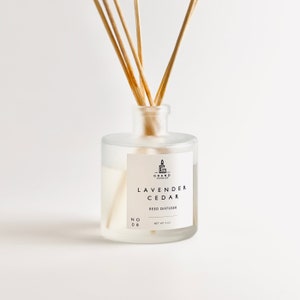 Lavender Cedar Reed Diffuser, Lavender Scented Room Fragrance,  Aromatherapy Home Decor, Reed Diffuser Oil, Essential Oil Diffuser