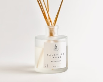 Lavender Cedar Reed Diffuser, Lavender Scented Room Fragrance,  Aromatherapy Home Decor, Reed Diffuser Oil, Essential Oil Diffuser