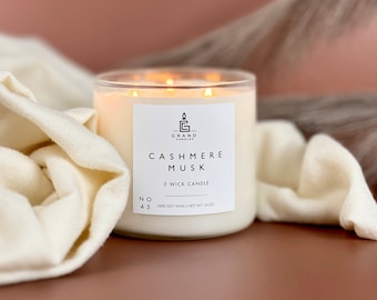 Scented Soy Candle | Cashmere Musk Soy Candle | Luxurious Home Scent