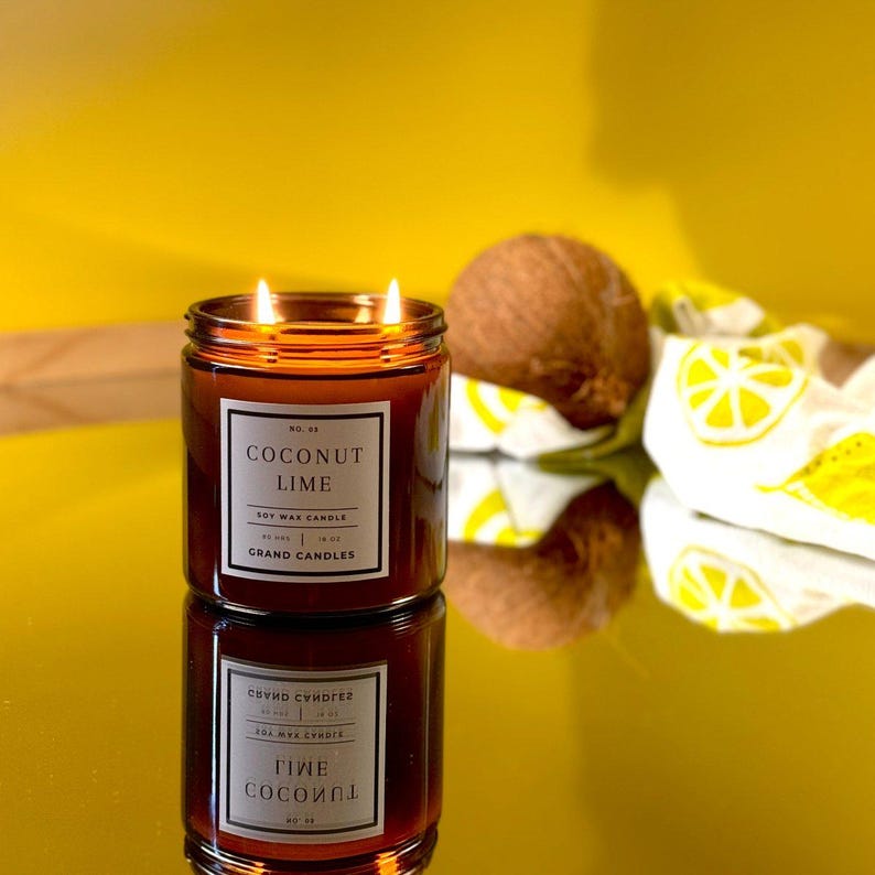 Coconut Lime Soy Candle - COCONUT - 10 - BLK Grand Candles