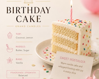 Birthday Cake Candle, Vanilla Cake Candle, Bakery Scented Candle, Frosting Candle, Sweet Soy Candle, Birthday Gift Candle