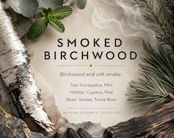 Smoked Birchwood Reed Diffuser, Smoky Wood Home Fragrance, Pine Room Diffuser, Flameless Cabin Scent