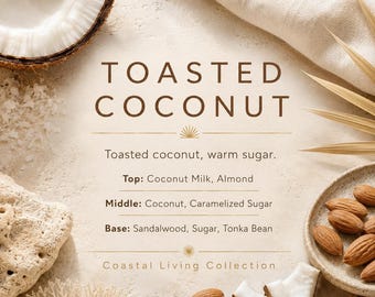 Toasted Coconut Reed Diffuser, Coconut Reed Diffuser, Flameless Home Fragrance, Warm Coconut Diffuser, Coastal Home Scent