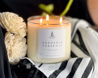 Gardenia Tuberose Soy Candle – Floral Scented Soy Wax Candle