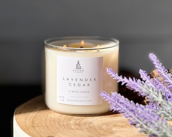 Soy Wax Candle - Lavender Scented Soy Candle - Handmade Soy Candle - Floral Home Fragrance - Relaxing & Calming Candle