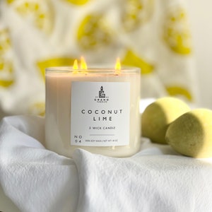 Scented Candle - Coconut Lime Scented Soy Candle - Hand-Poured All Natural Soy Candle