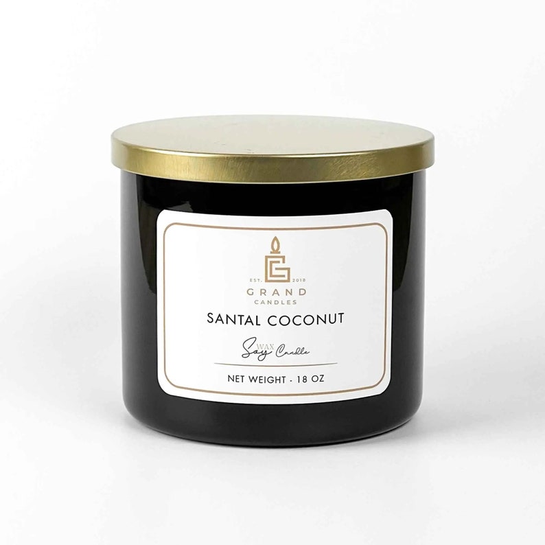 Scented Soy Candle | Santal Coconut Soy Candle | Handcrafted Luxury Home Fragrance