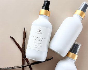 Linen Spray | Natural Non-Toxic Room Mist for Cozy Bedding | Vanilla Bean Room Spray | 4 oz White Bottle