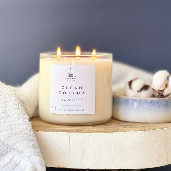 Scented Candle Aromatherapy Candle Clean Cotton Scented Soy Wax Candle Luxury Home Fragrance Etsy Canada