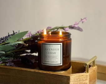 Soy Wax Candle - Lavender Scented Soy Candle - Handmade Soy Candle - Floral Home Fragrance - Relaxing & Calming Candle