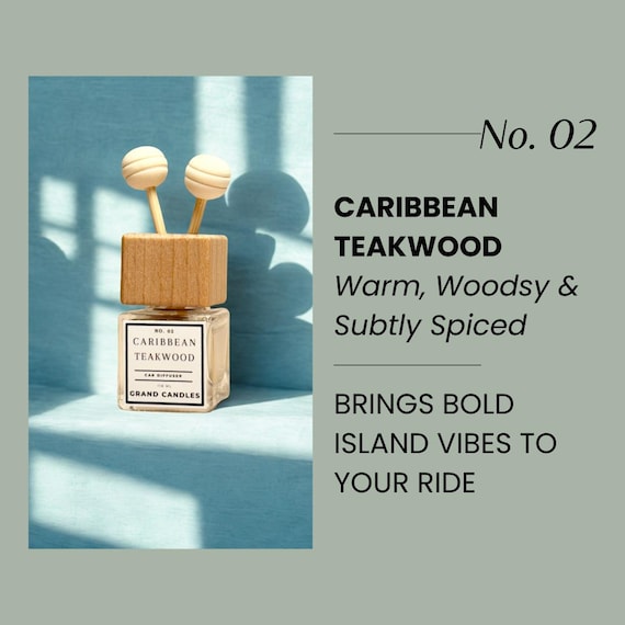 teakwood tobacco diffuser Caribbean Teakwood Car Diffuser | Bold Woodsy Car Scent | Teak, Tobacco &  Amber | Long Lasting Essential Oil Freshener | Non-toxic Vent Clip