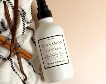 Cinnamon Vanilla Room Spray – Fall Scented Room & Linen Spray, Spiced Autumn Home Fragrance, Non Toxic Cozy Seasonal Spray Gift