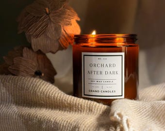 Orchard After Dark Soy Candle – Spiced Plum, Vanilla & Cedar – Clean Burning, Eco Friendly, Long Lasting Hand Poured Natural Wax Candle