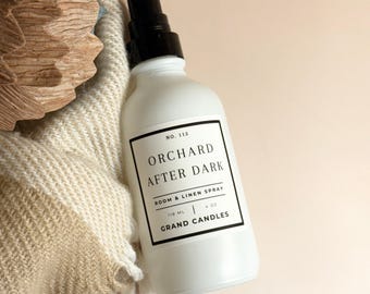 Orchard After Dark Room Spray Linen Mist | Fall Home Fragrance | Non Toxic Natural Room Freshener | Cozy Autumn Linen Spray Gift