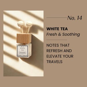 White Tea Car Diffuser | Clean Spa Car Scent | Long Lasting Car Air Freshener | Essential Oil Vent Clip | Non-Toxic Fragrance