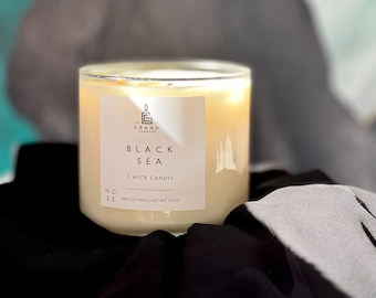 Soy Wax Candle - Black Sea Soy Candle - Strong Scented Candle - Handmade Scented Candle