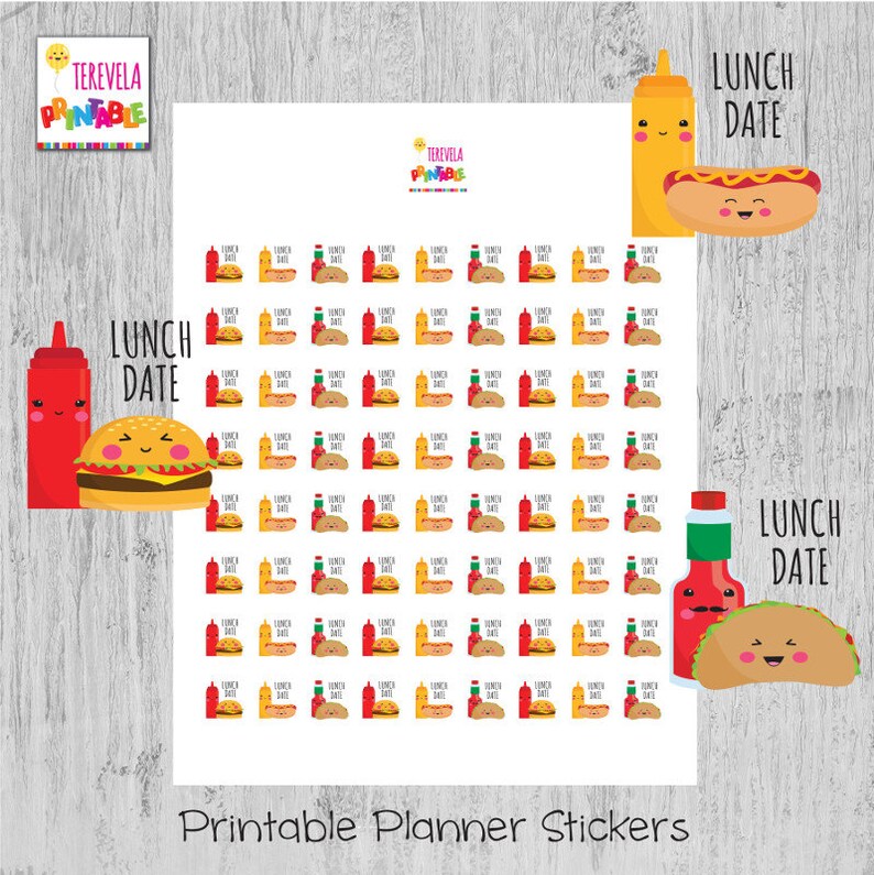 printable planner stickers 60/% OFF LUNCH DATE planner stickers date planner stickers luch stickers planner accesories cute stickers