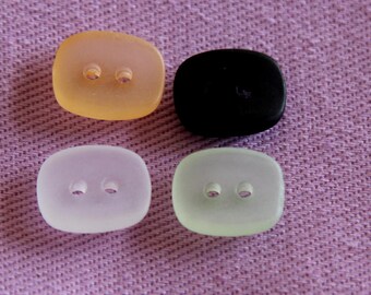 Button rectangular tangy Tangerine, lime, white, black 1/2 x 1 cm