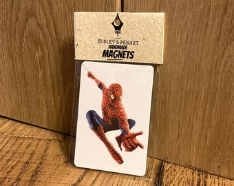 Spiderman Fridge Magnet, christmas gift, fathers day, small gift, fan art, pen drawing, handmade, small gifts, movie magnet