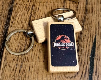 Jurassic Park Keychain, small gift, Pen Drawing, keyring, small gifts, birthday present, ideas, for him, Christmas, stocking fillers