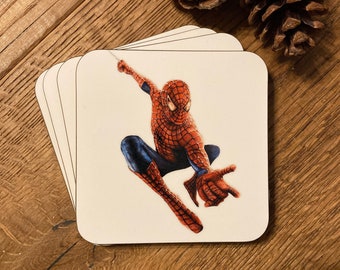 Coasters, small gift, pen drawing, for her, for him, stocking fillers, birthday, present, gift, marvel, mask