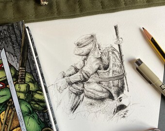 Leo Pen Drawing, Limited Edition A4 Print
