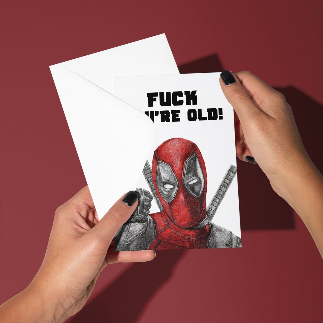 Funny Deadpool Birthday Card, Fan Art, Rude Card for Him or Her - Etsy